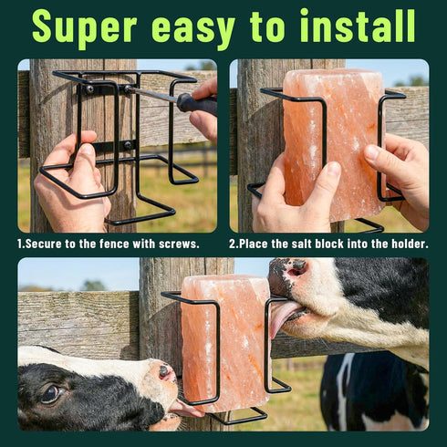 U0U 2 4 lb Pcs Salt Block Holder for Deer Blocks,Rust Resistant Mineral Block Holder,Salt Lick Block Holder for Horses