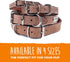 Mighty Paw Dog Lite Collar - Genuine Distressed Real Leather, Modern Designer Look, Lite Brown