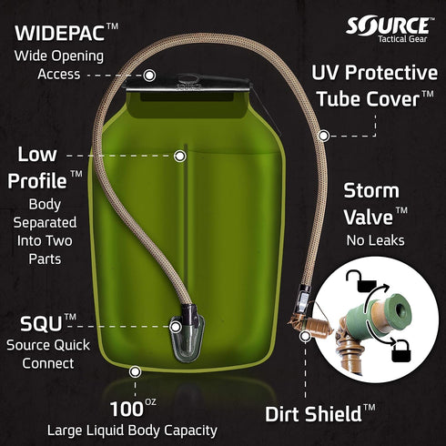Tactical Gear 3L Widepac Low Profile Hydration Reservoir