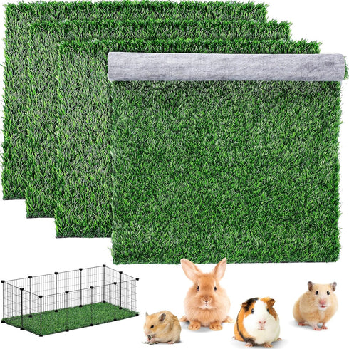 Kigley 4 Pcs Artificial Grass Guinea Pig Pee Pads Reusable 18 x