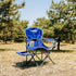 300LBS FUNDANGO Folding Padded Camping Chair, Portable Outdoor Full Back Lawn Arm Chair with Side Table Cup Holder Side