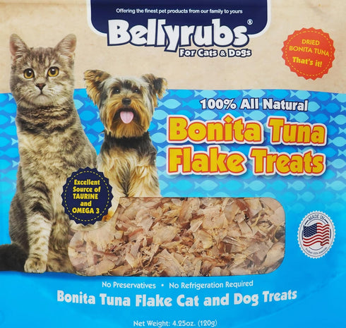 Bonita Tuna Flakes for Cats and Dogs 4.25oz | Premium Dried Tuna Cat Treat | All-Natural Gluten & Grain Free Tuna Flake