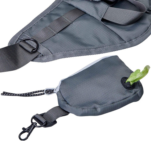 Pack Blueberry Style Grey Bumbag Waist Bag Fanny for Walking Running - Built-in Poop Bag Holder, Dog Treat Pouch