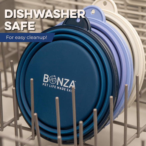 Extra Large Collapsible Dog Bowl 1500 mL, Sturdy Reinforced Rim, Includes Carabiner & Water Bottle Holder Keychain