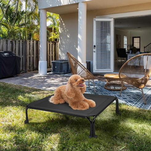 Veehoo Elevated Dog Bed, Cooling Raised Bed, Easy Assembly Outdoor Dog Bed with Non-Slip Dual-Boot Feet, Durable