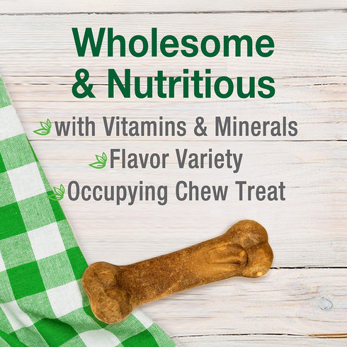 Nylabone Healthy Edibles Natural Dog Chews, Long Lasting Roast Beef & Chicken Flavor Treats, Small/Regular, 24 Count.