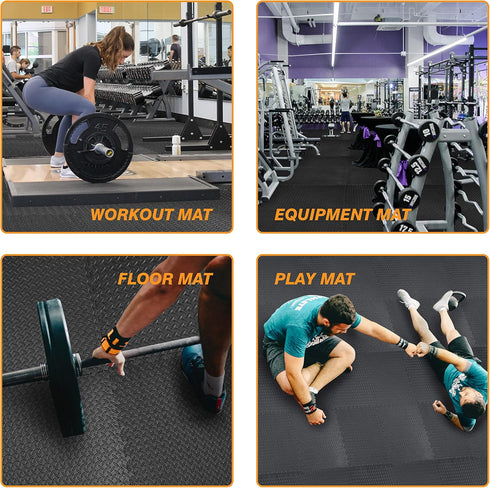 Torin ABPM001BK Interlocking Foam Mat Protective Exercise Workout Puzzle Floor Mat Tiles for Home Gym Equipment - 6