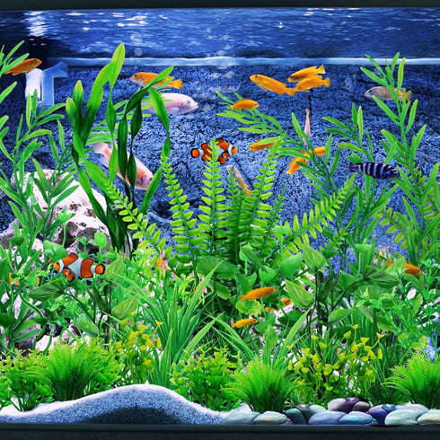 25pcs Green Aquarium Decorations, Fish Tank Plants, Plastic Decor, Fish Tank Accessories, Aquarium Decor