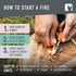 Light My Fire Flint Fire Starter Ferro Rod, 2-in-1 Survival Tool for Campfires, 3,000 Strikes
