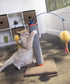 SmartyKat Scratch 'N Spin Carpet Cat Scratching Post with Spinning Wand Toys, Gray, One Size