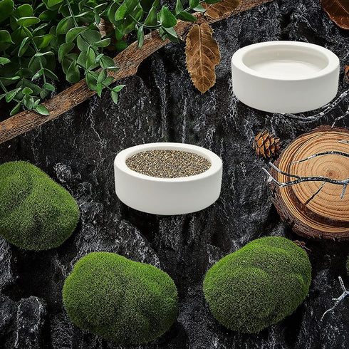 3 Pcs Ceramic Reptile Food Bowl, Triangular Water Feeder for Lizard, Anoles, Bearded Dragons, Hermit Crabs