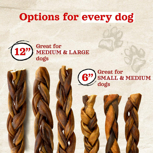 Natural Farm Braided Collagen Chews for Dogs (6 Inch, 10 Pack), Odor-Free, Rawhide Alternative
