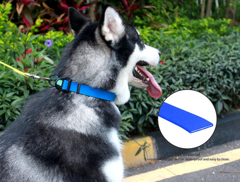 Waterproof Dog Collars, Durable Adjustable Rubber Collars for Small, Medium, Large Dogs, Easy Clean with Buckle and D
