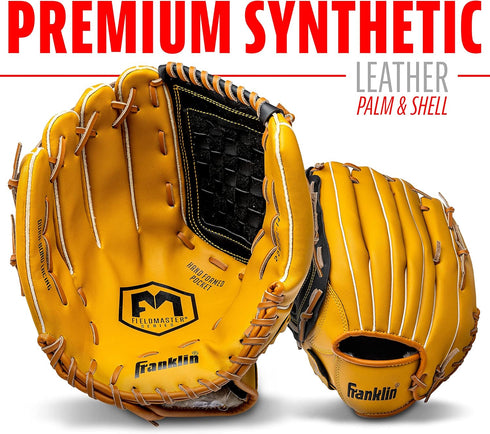 Franklin Sports Baseball + Softball Gloves - Field Master Adult + Youth Gloves - Right Hand + Left Hand - Infield +