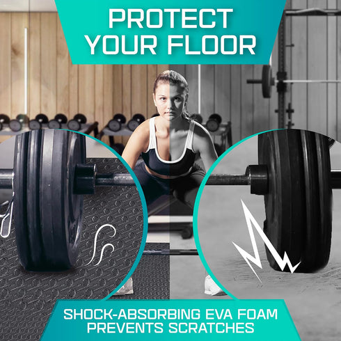 Yes4All 12, 16, 36 SQ. FT Puzzle Exercise Mat Tiles for Home Gym, EVA Foam Floor Padding with Border