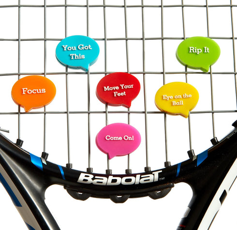 Tennis Vibration Dampener in Funny Zipper Gift Pack, Best Shock Absorber for Racket and Strings (Pack of 6)