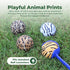 Unique Sports Dog Fetch Squeaker Balls, 18 Pack with Animal Prints