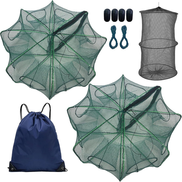 Generic Foldable Minnow Trap,Crab Trap,Fishing Net,Bait Cage for Crabs Minnow Lobster Shrimp Crawfish