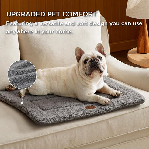 Bedsure Washable Dog Crate Bed for Small Dogs, Reversible Foam Floor Dog Mat for Indoor & Outdoor Use