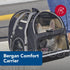 Coastal Pet Bergan Comfort Carrier, Safe Comfortable Dog & Cat Travel Carrier, Airline Friendly Soft Pet Carrier (Black