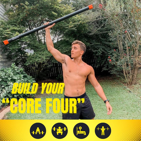 HulkFit Total Body Workout Weighted Exercise Bar, Equipment for Mobility and Strength Training