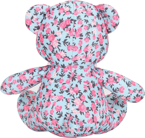 Blueberry Pet Gift Toys for Puppies & Dogs, 6", Cute Floral Print Light Blue Happy Bear Designer Squeak Plush Toy