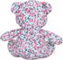 Blueberry Pet Gift Toys for Puppies & Dogs, 6", Cute Floral Print Light Blue Happy Bear Designer Squeak Plush Toy