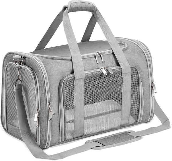 LEHNI Soft-Sided Cat/Dog/Pet Carrier, Collapsible Pets Travel Carriers for Big Cats/Small Dogs with