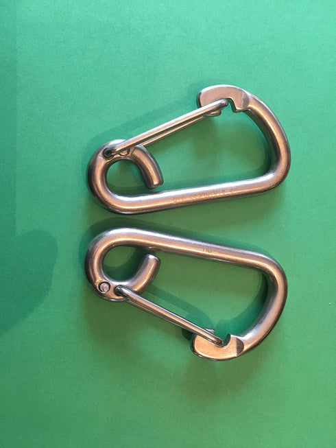 US STAINLESS 2 Pieces Stainless Steel 316 Spring Hook Carabiner, 3/8" (10mm) Marine Grade Safety Clip