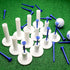 Rubber Golf Tees for Mats, 32 Pcs Golf Accessories with 6 Sizes Rubber Tees & 2 Sizes Plastic Tees for Practice