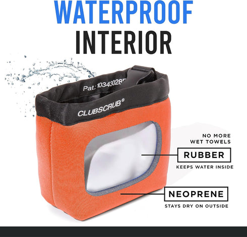 Club Scrub Golf Club and Golf Ball Cleaning Bag, Waterproof Clean Face Technology Liner, Detachable Clip, Machine