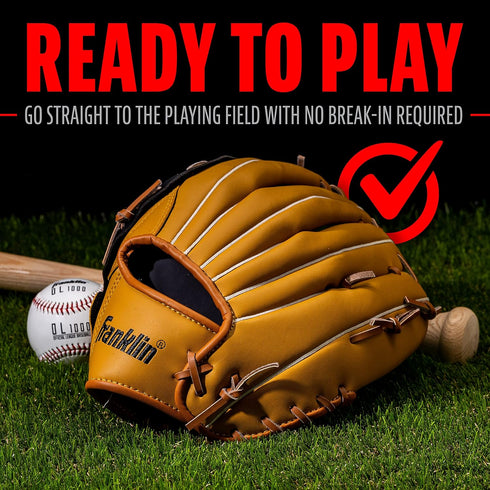 Franklin Sports Baseball + Softball Gloves - Field Master Adult + Youth Gloves - Right Hand + Left Hand - Infield +