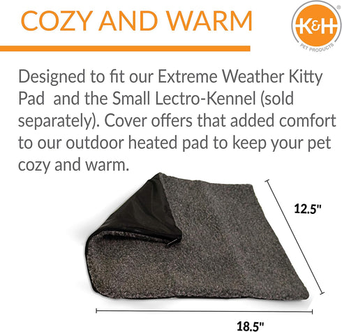 K&H Pet Products Extreme Weather Kitty Pad, Small, Gray Fleece, 18.5 X 12.5in
