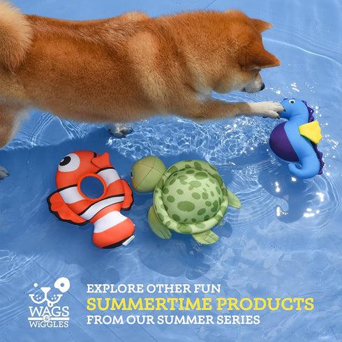 Wags & Wiggles Fire Hydrant Floatable TPR Dog Toy, Fun Summer Pool Toy for Dogs, Sturdy Floating Water Squeaky Toy