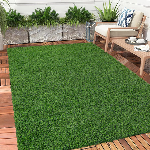 3x5Ft 3x5Ft Bsmathom Artificial Grass Rug Indoor Outdoor Rug, Dog Grass Mat with Drainage Holes, Synthetic Artificial