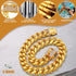 Dog Chain Collar Designer Luxury Gold with CZ Buckle, 19mm Cuban Link Metal Dog Collars for Puppy Small Medium Large