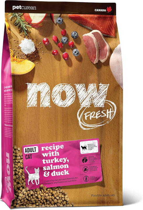 Now Fresh Dry Cat Food, Turkey, Salmon and Duck Recipe - 3 lbs Grain Free Cat Food