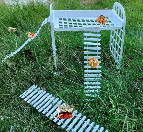 Generic Hammock Hermit Crab Habitat Accessories - Plastic Grid Ladder for Hermit Crab, Hamster, Guinea Pig (White)