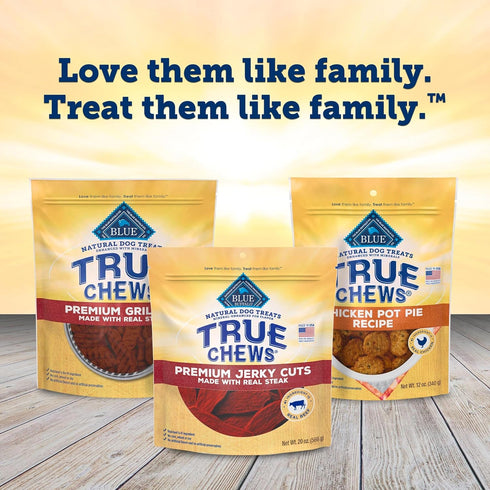 20-oz Blue Buffalo True Chews Premium Jerky Cuts Dog Treats, Made in the USA with Natural Ingredients, Beef, Bag