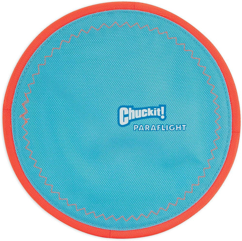 Chuckit Paraflight Flying Disc Dog Toy, Large 9.75", Orange and Blue