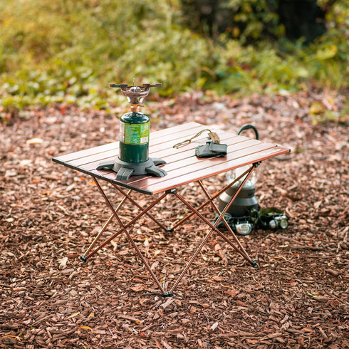 Backpacking, Alpcour Portable Camping Table Lightweight, Compact Folding Side Table in a Bag with Aluminum Top & Heavy