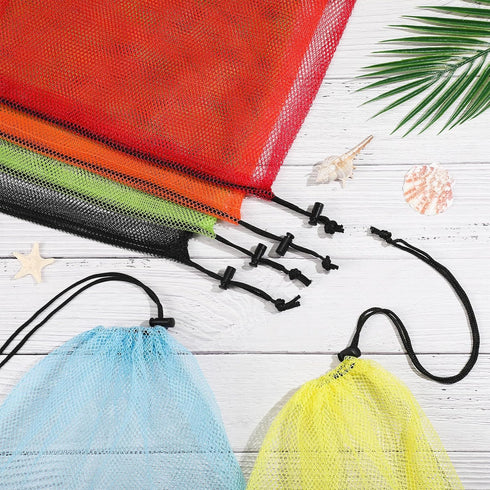 LEIFIDE 6 Pcs Diving Bag, Nylon Mesh Drawstring Bags for Snorkeling Swimming Gear