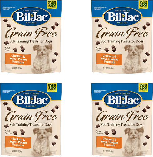 Bil-Jac Grain Free Soft Chicken Training Dog Treat, 4 Pack, 10 oz Each