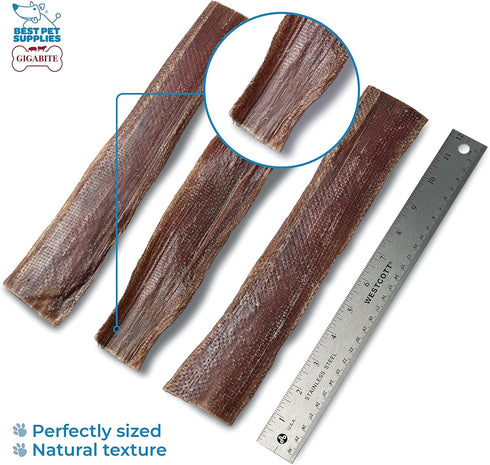 (10 inch), Pack 18 GigaBite Beef Esophagus Dog Treats - Natural Gullet Sticks for Dogs, High Protein Single Ingredient
