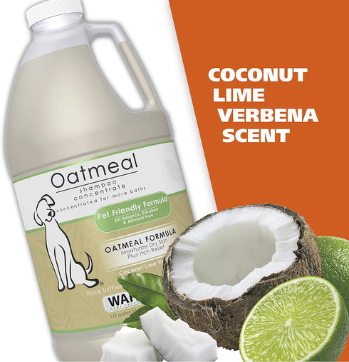 64 Oz 821004-050 Wahl USA Dry Skin & Itch Relief Pet Shampoo for Dogs Oatmeal Formula with Coconut Lime Verbena Scent