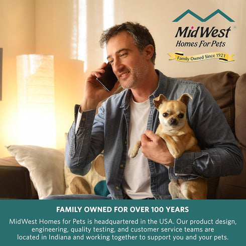 MidWest Homes for Pets Bolster Dog Bed, 48L-Inch Gray Dog Bed with Comfortable Bolster, Ideal for Extra Large Dog