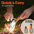 Fire Starter Survival Tool - All-in-One Flint and Steel Kit with Ferro Rod, Waterproof Tinder Wick Rope, Steel Fire