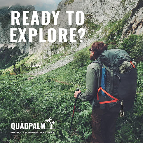 Multifunctional QUADPALM Grappling Hook with 10m Rope - Heavy Duty Stainless Steel Folding Claws for Climbing