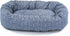 Majestic Pet 24 Inch Bagel Calming Dog Bed, Washable Round Bed with Spine Support, Fluffy Donut Design, Blue