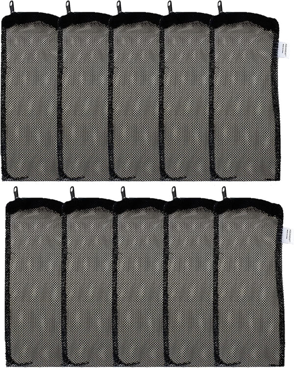 AQUANEAT 10pcs Aquarium Filter Media Bags, Coarse Mesh Bags 3”x8”/5.5”x8”, Plastic Zipper for Carbon
